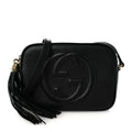 Pebbled Calfskin Small Soho Disco Bag Black