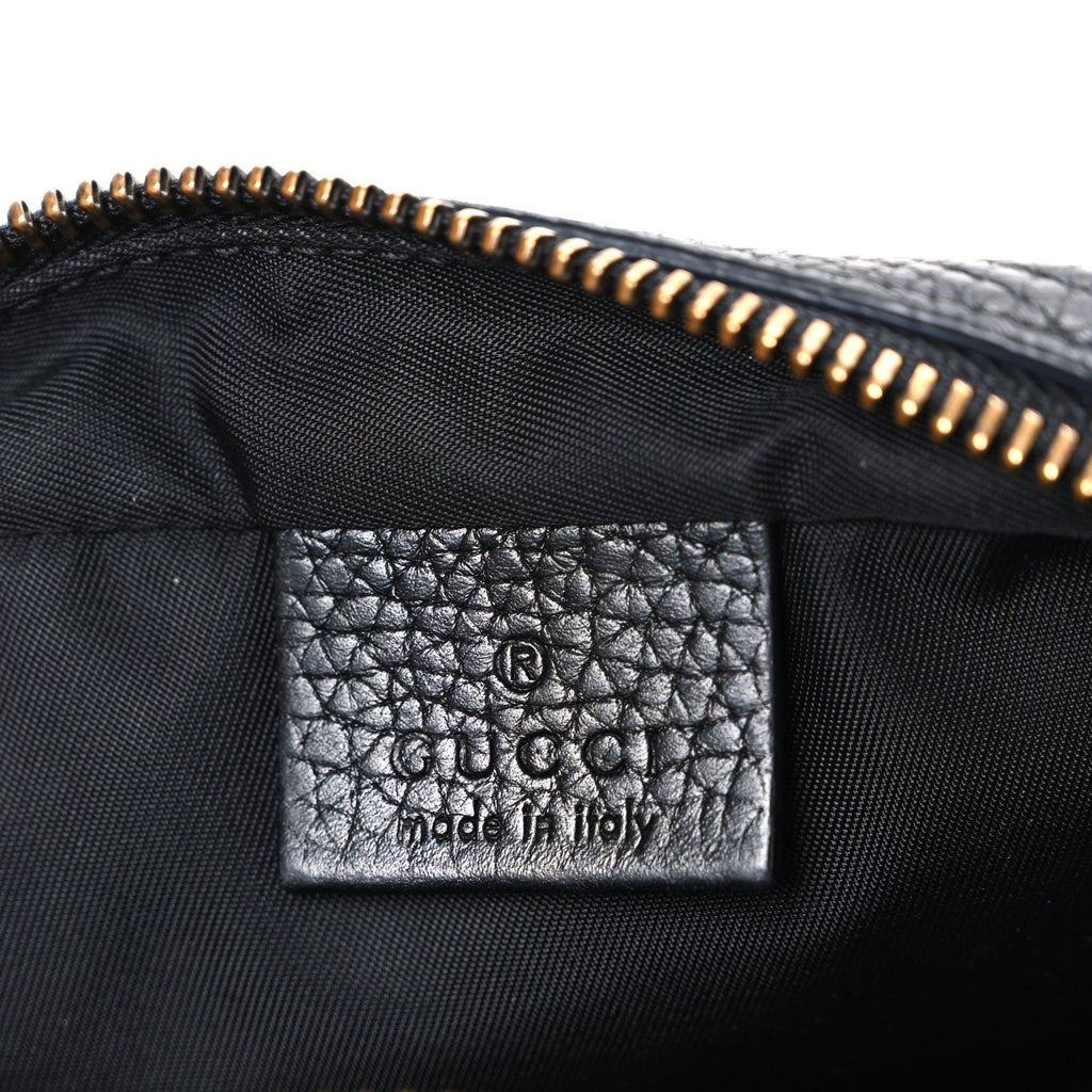Pebbled Calfskin Small Soho Disco Bag Black