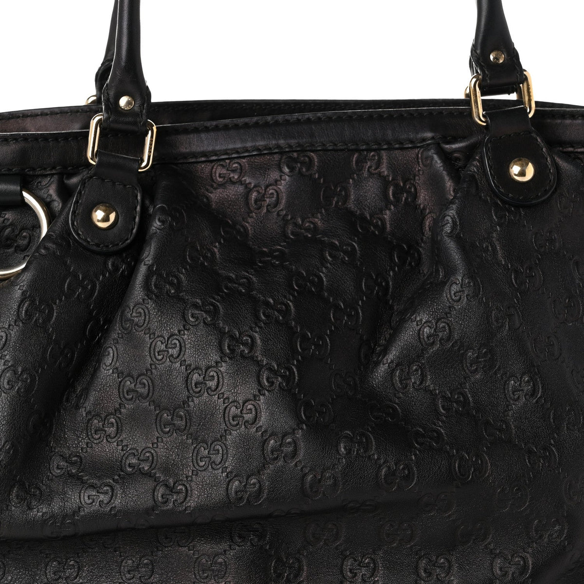 Guccissima Medium Sukey Top Handle Tote Black