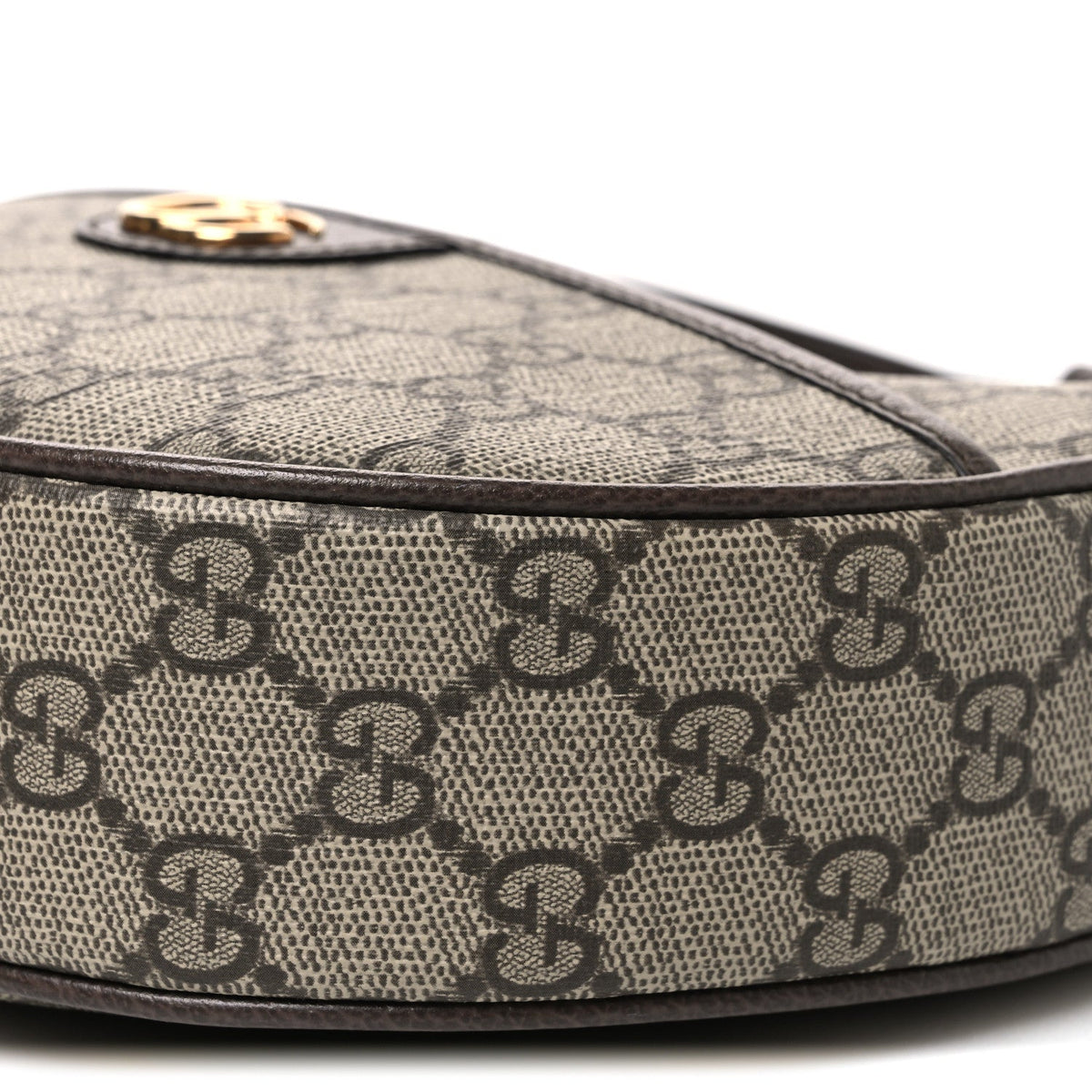 GG Supreme Monogram Textured Dollar Calfskin Small Ophidia Shoulder Bag Beige Ebony New Acero