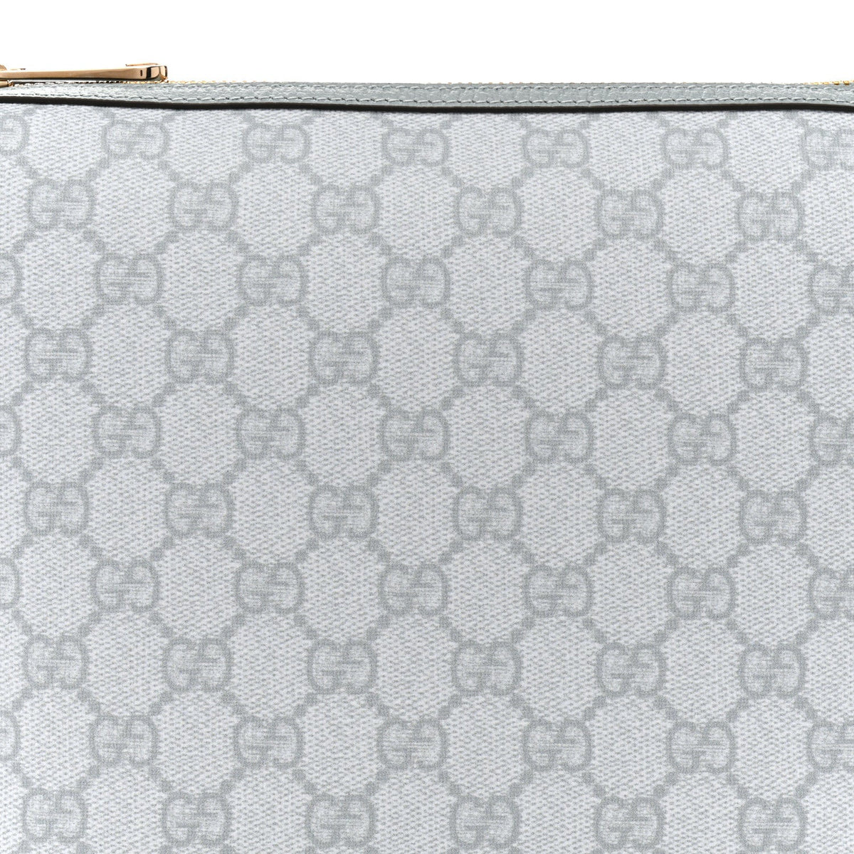 GG Supreme Monogram Textured Calfskin Web Super Mini Ophidia Shoulder Bag Light Blue