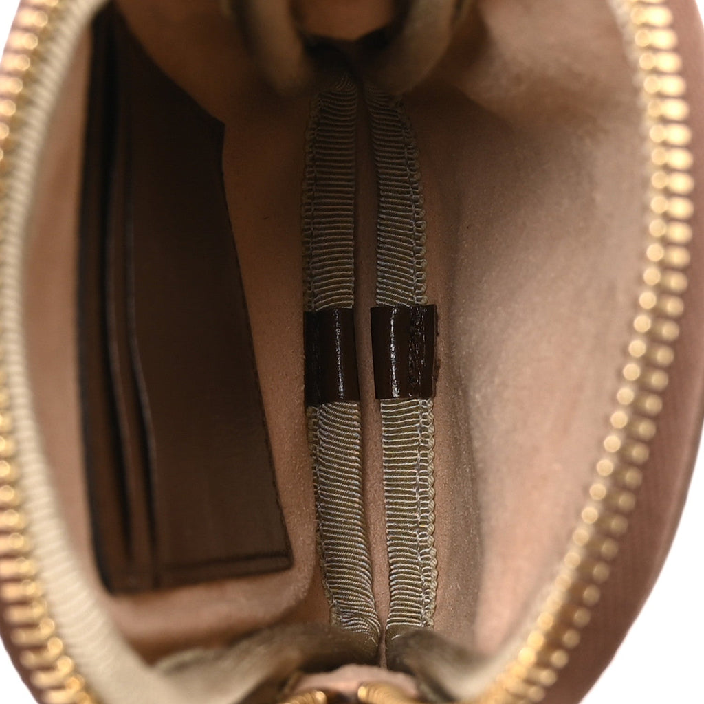 GG Supreme Monogram Textured Calfskin Retro Interlocking G Phone Crossbody Bag Ebony Brown Sugar
