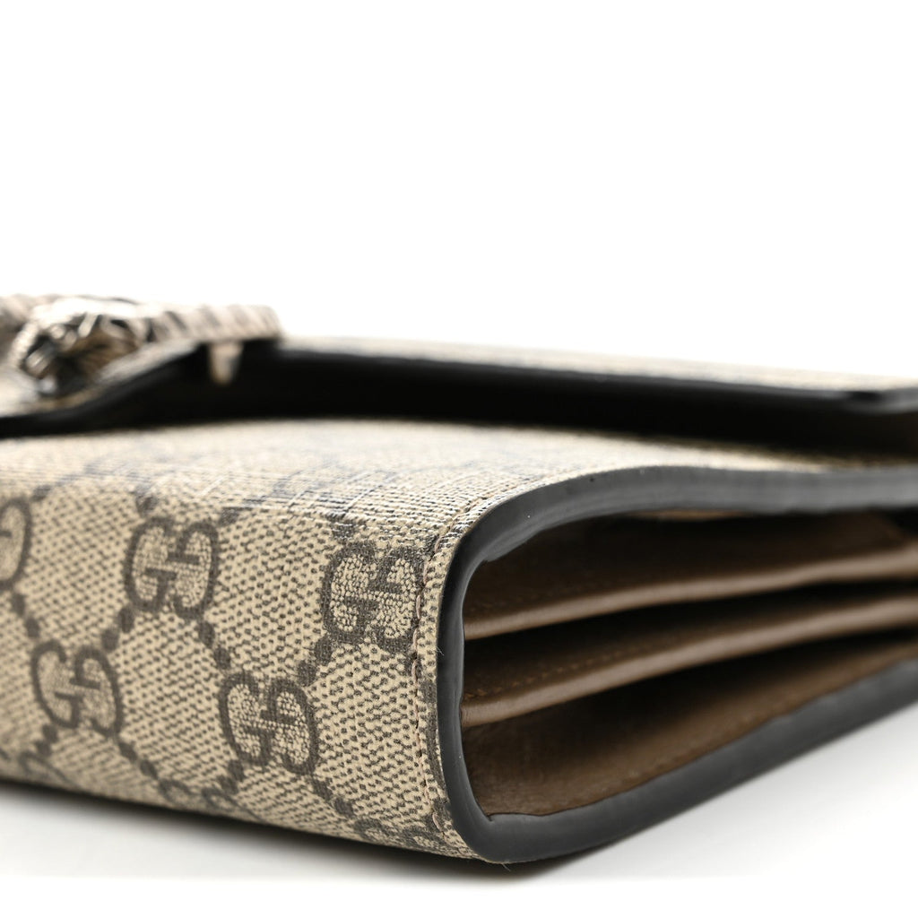 GG Supreme Monogram Mini Dionysus Chain Wallet Beige Taupe