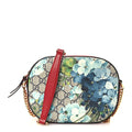 GG Supreme Monogram Blooms Mini Chain Shoulder Bag Beige Blue Navy Hibiscus Red