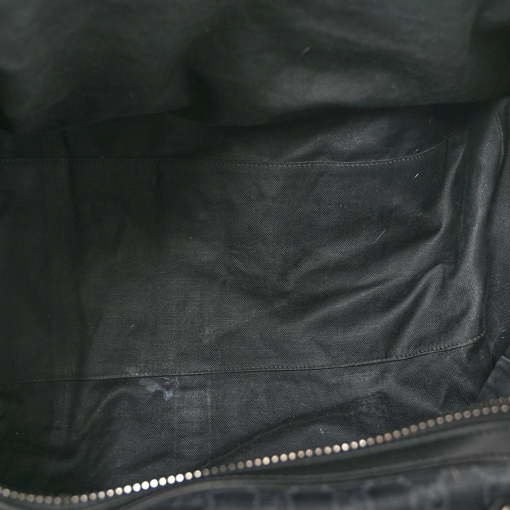 Soft GG Supreme Monogram Appia Calfskin Web Medium Carry On Duffle Bag Black Grey