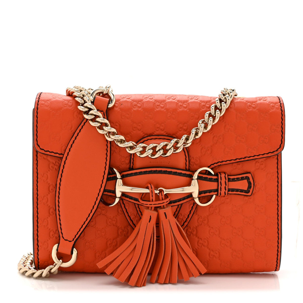 Soft Microguccissima Mini Emily Chain Shoulder Bag Sun Orange