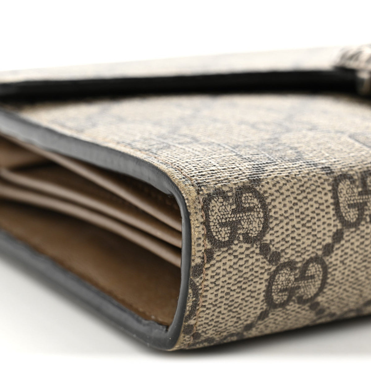 GG Supreme Monogram Mini Dionysus Chain Wallet Beige Taupe