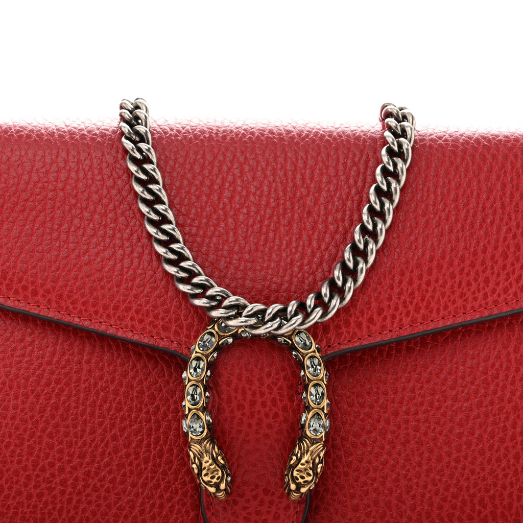 Calfskin Mini Dionysus Chain Wallet Hibiscus Red