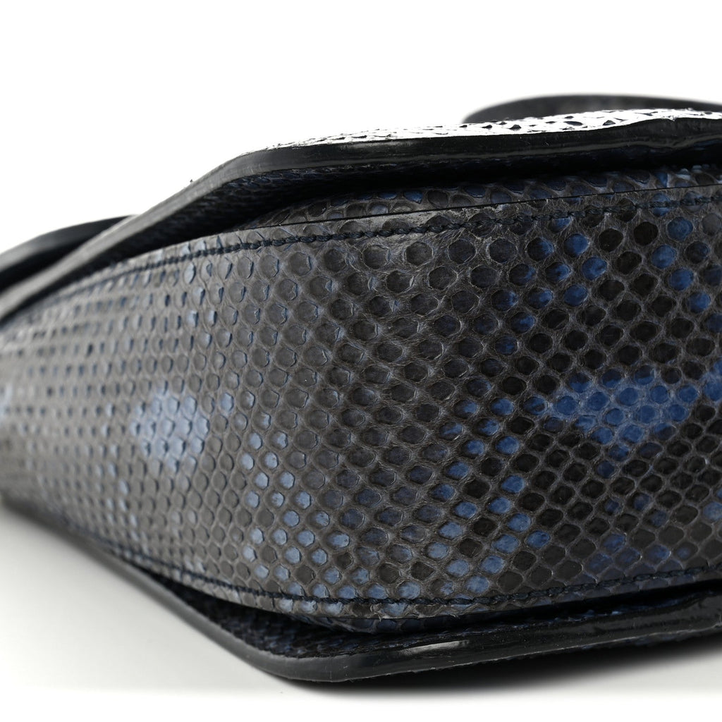 Snakeskin Small Jackie Shoulder Bag Blue