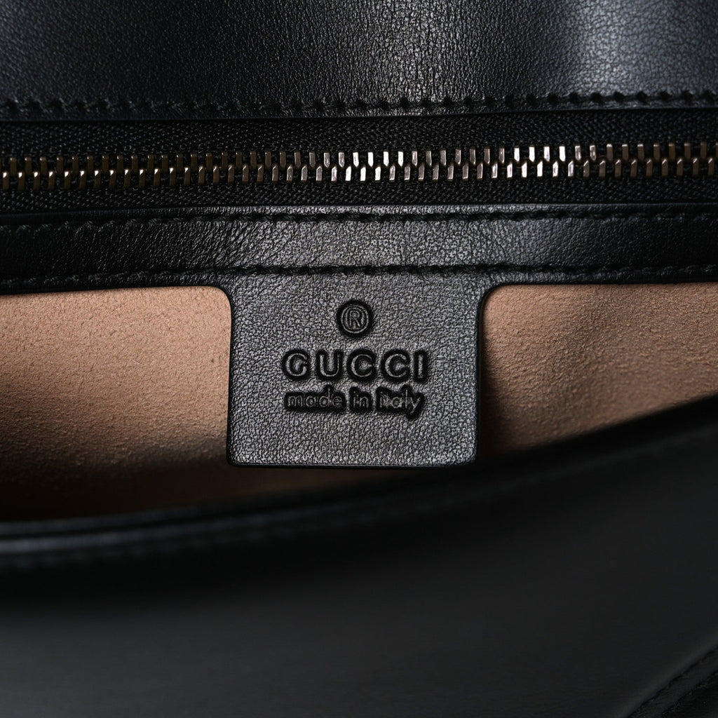 Calfskin Matelasse Small GG Marmont Shoulder Bag Black
