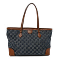 New Denim GG Monogram Medium Ophidia Shopping Tote Blue Tea Cuir