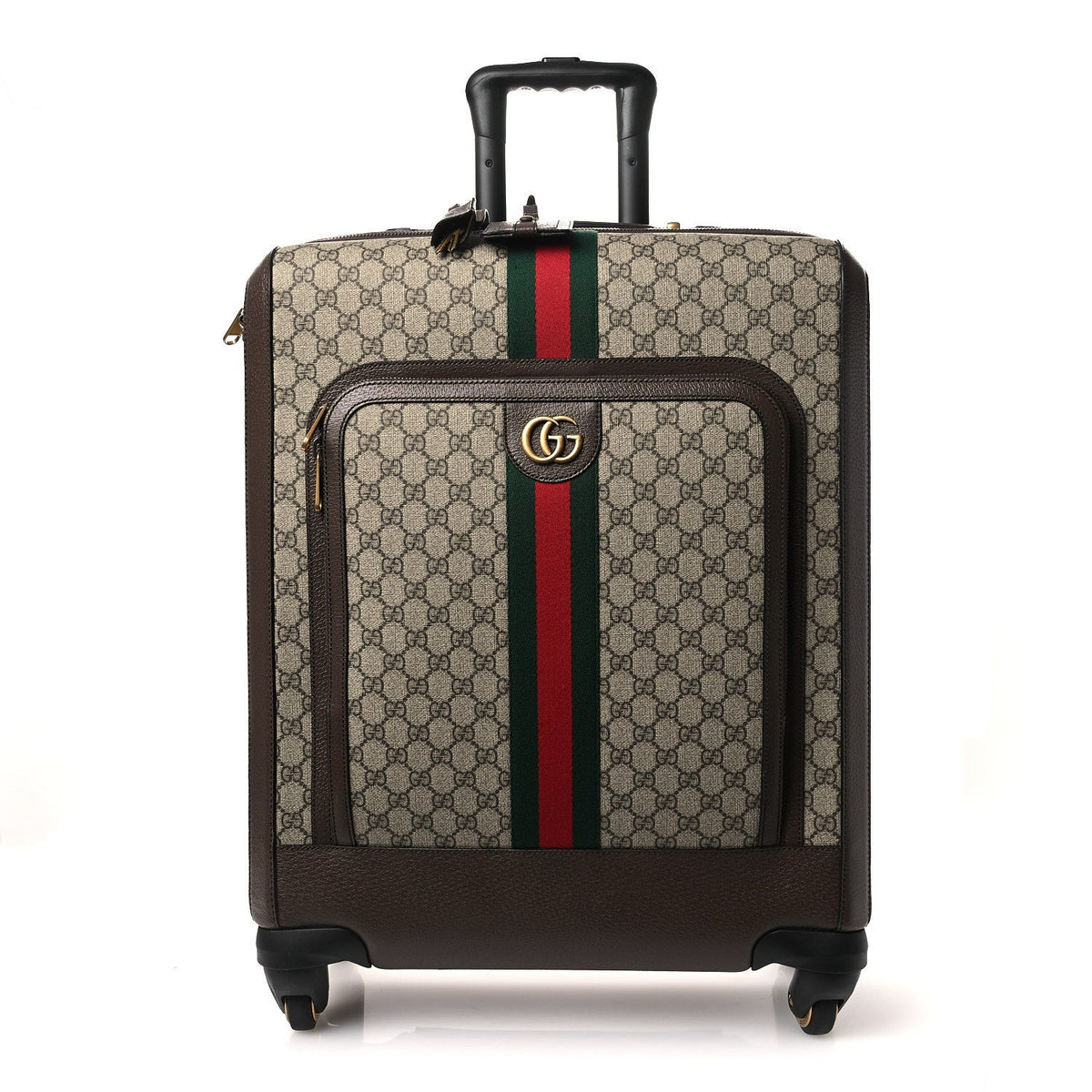 GG Supreme Monogram Web Medium Savoy Trolley Beige Ebony