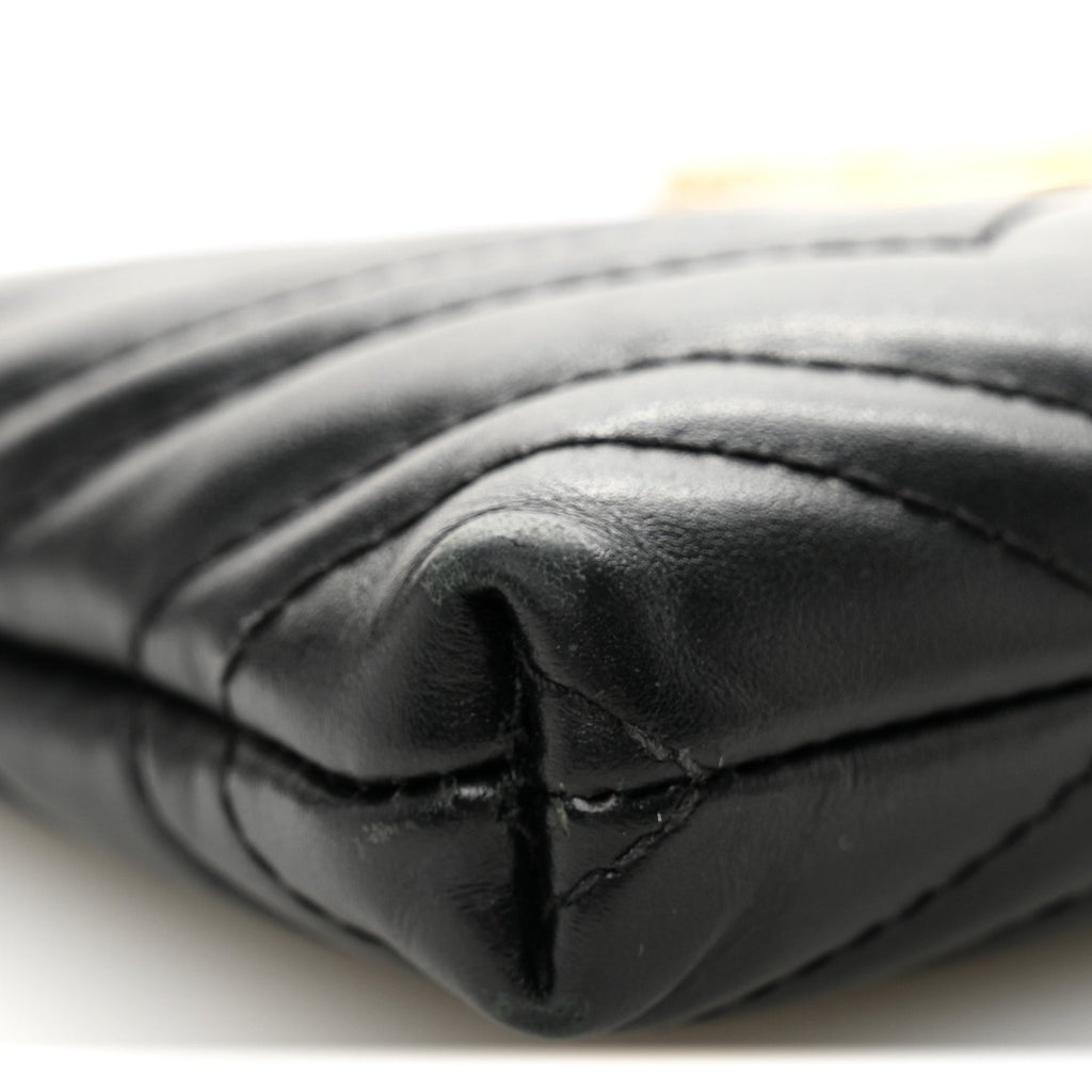 Calfskin Matelasse Mini GG Marmont Chain Bag Black