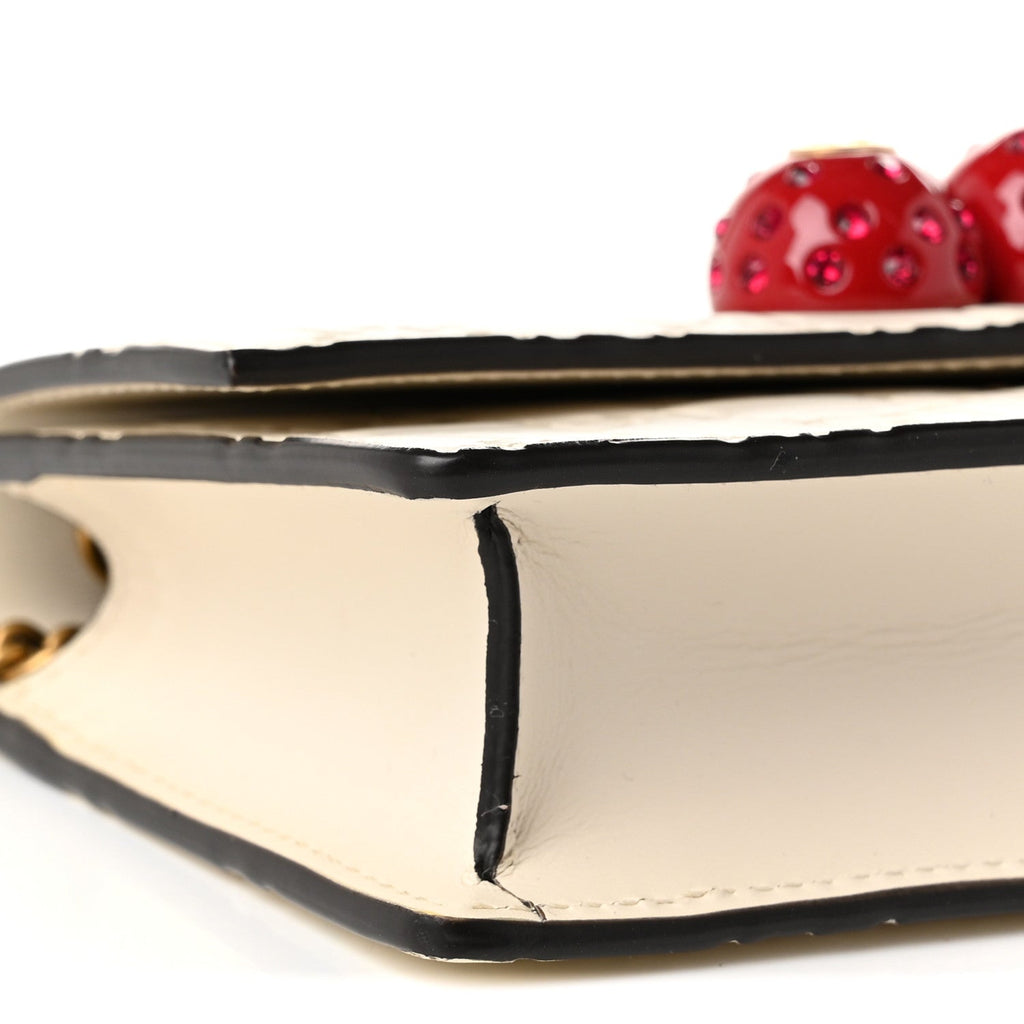 Guccissima Mini Cherry Chain Bag White