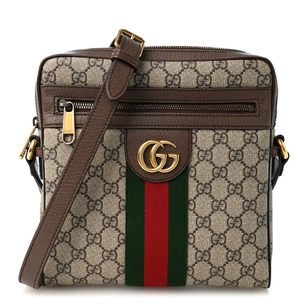 GG Supreme Monogram Web Small Ophidia Messenger Bag Brown