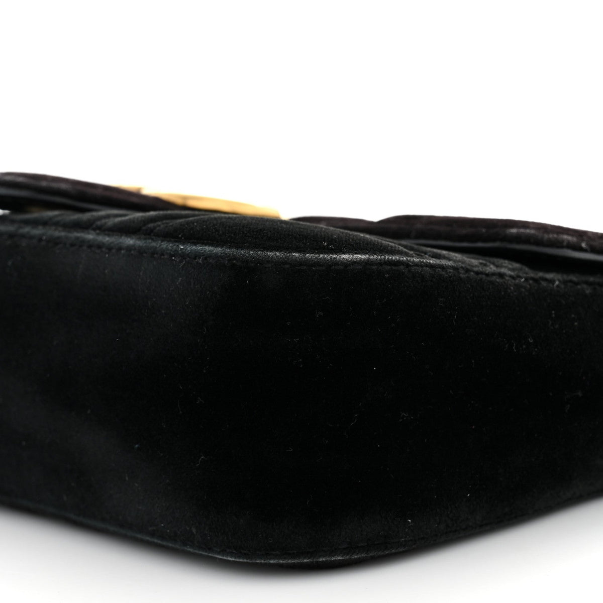 Velvet Matelasse Mini GG Marmont Shoulder Bag Black