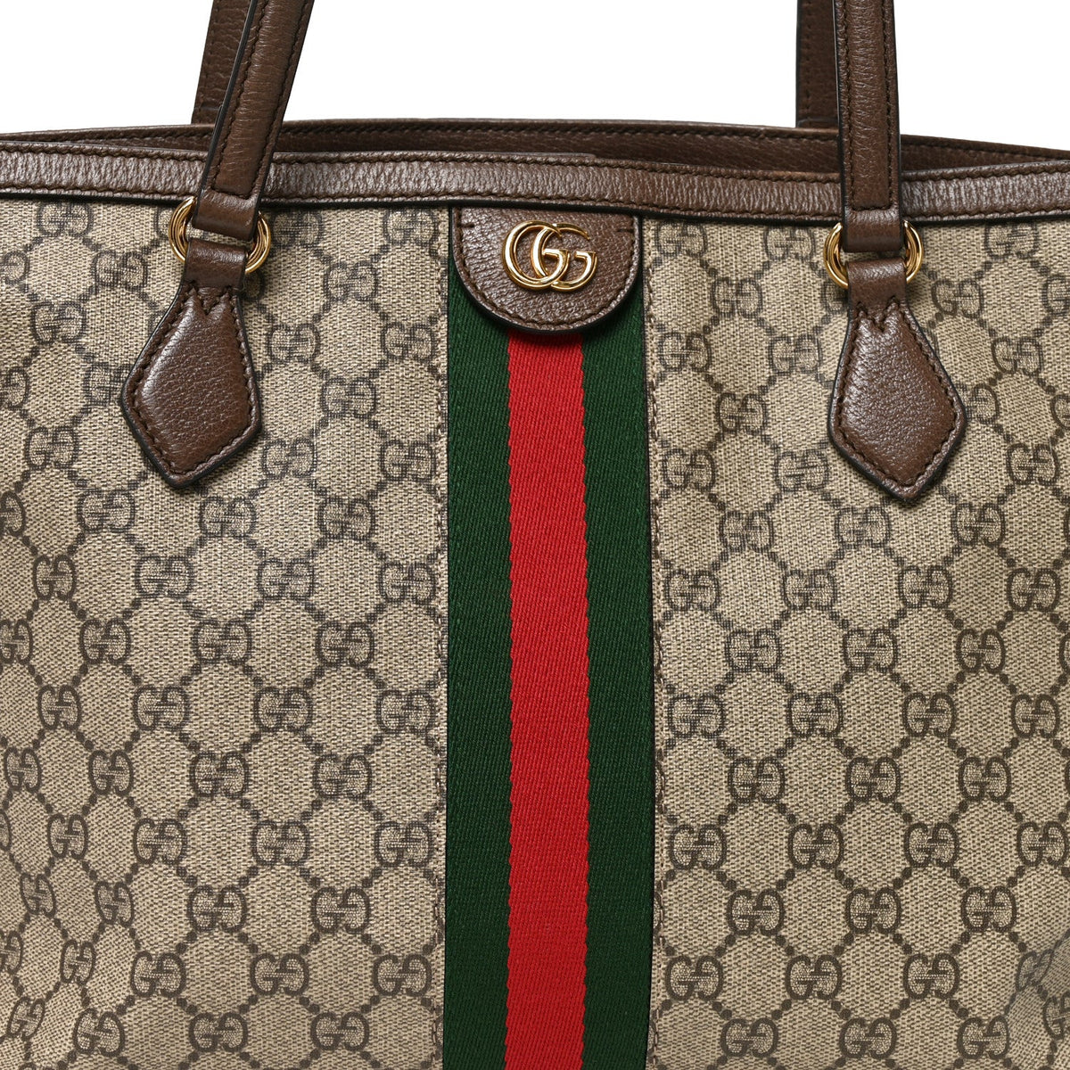 GG Supreme Monogram Medium Ophidia Shopping Tote Brown
