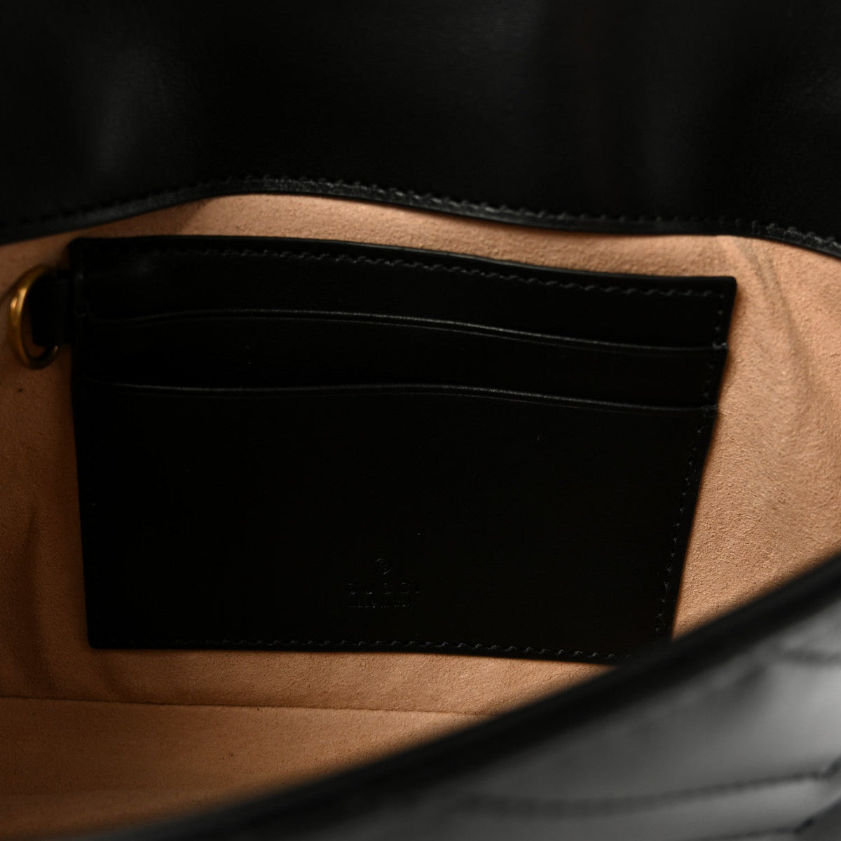 Calfskin Matelasse Mini GG Marmont Shoulder Bag With Case Black White