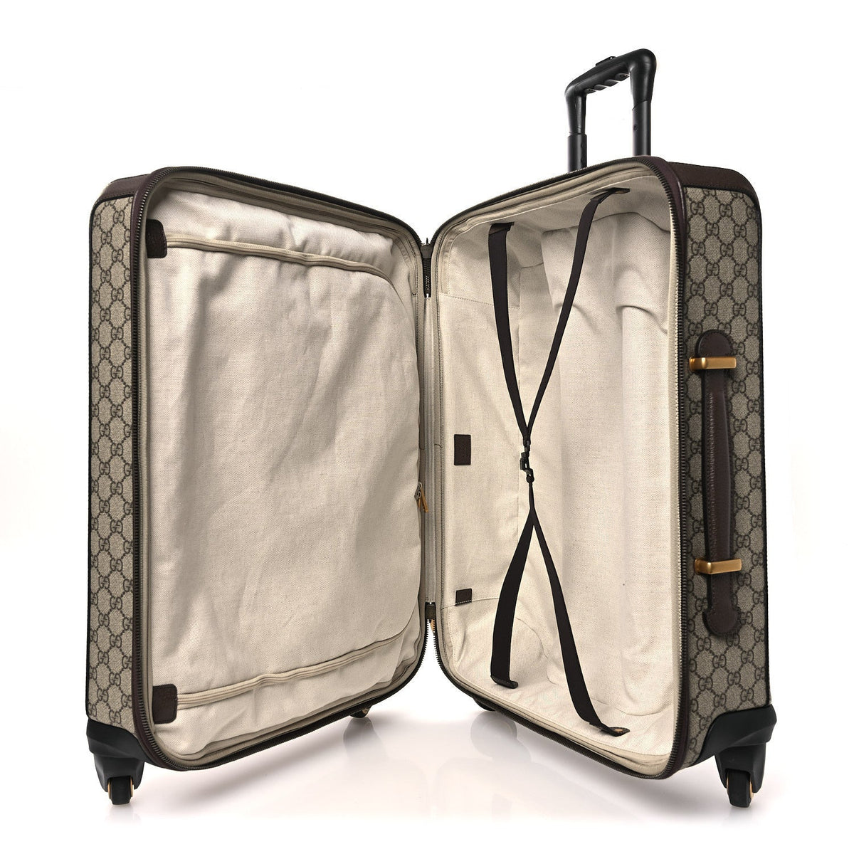 GG Supreme Monogram Web Medium Savoy Trolley Beige Ebony