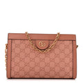 Monogram Textured Dollar Calfskin Small Ophidia Chain Shoulder Bag Cloche Rose Pink