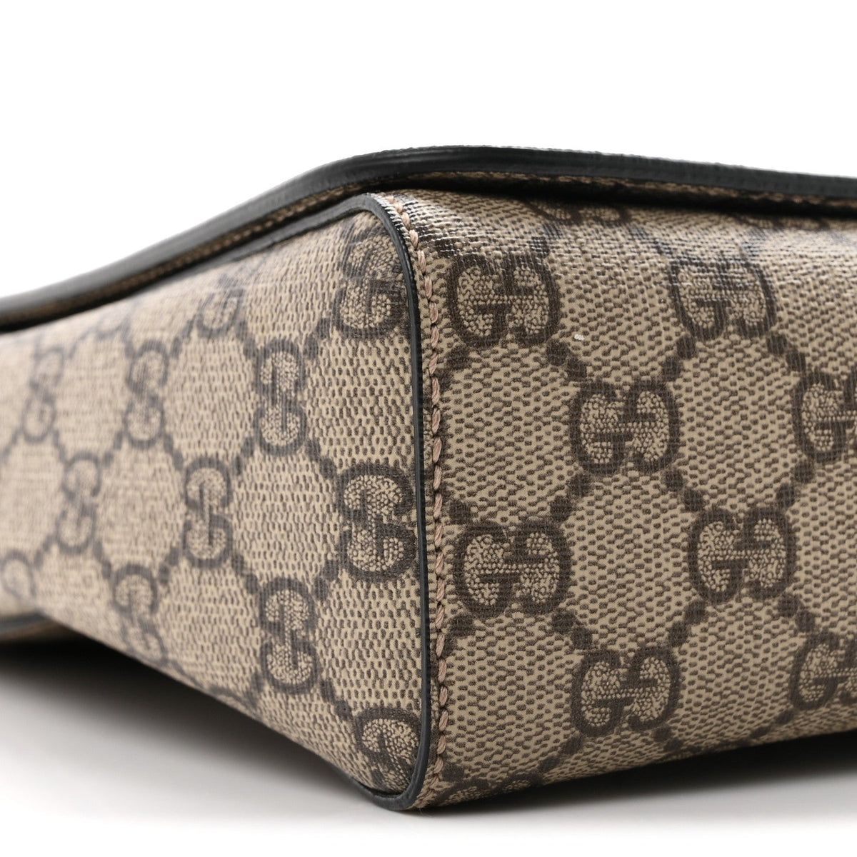 GG Supreme Monogram Web Flap Messenger Bag Black