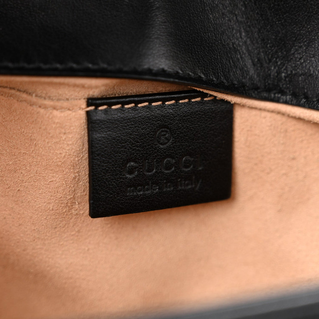 Calfskin Matelasse Mini GG Marmont Shoulder Bag Black