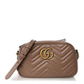 Calfskin Matelasse Small GG Marmont Chain Shoulder Bag Porcelain Rose