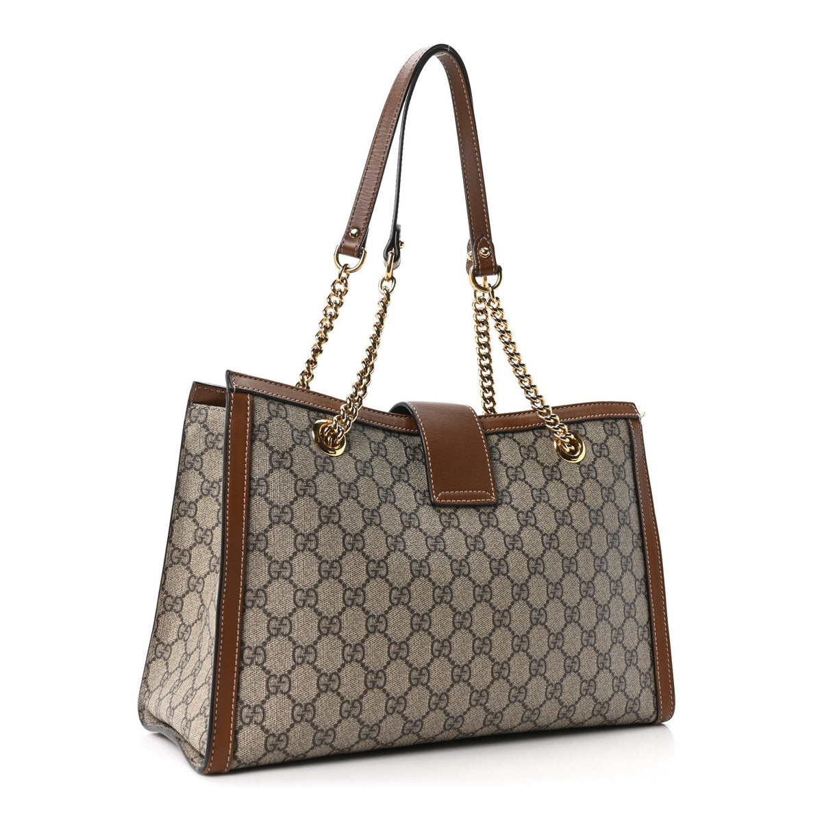 GG Supreme Monogram Medium Padlock Tote Beige Cuir