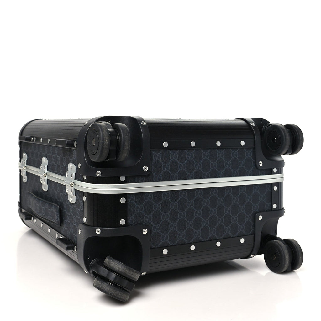 Aluminum GG Supreme Monogram Porter Cabin Plus Trolley Black
