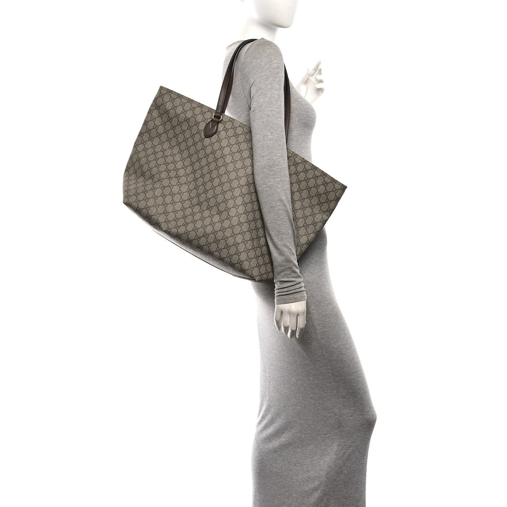 GG Supreme Monogram Medium Ophidia Shopping Tote Ebony