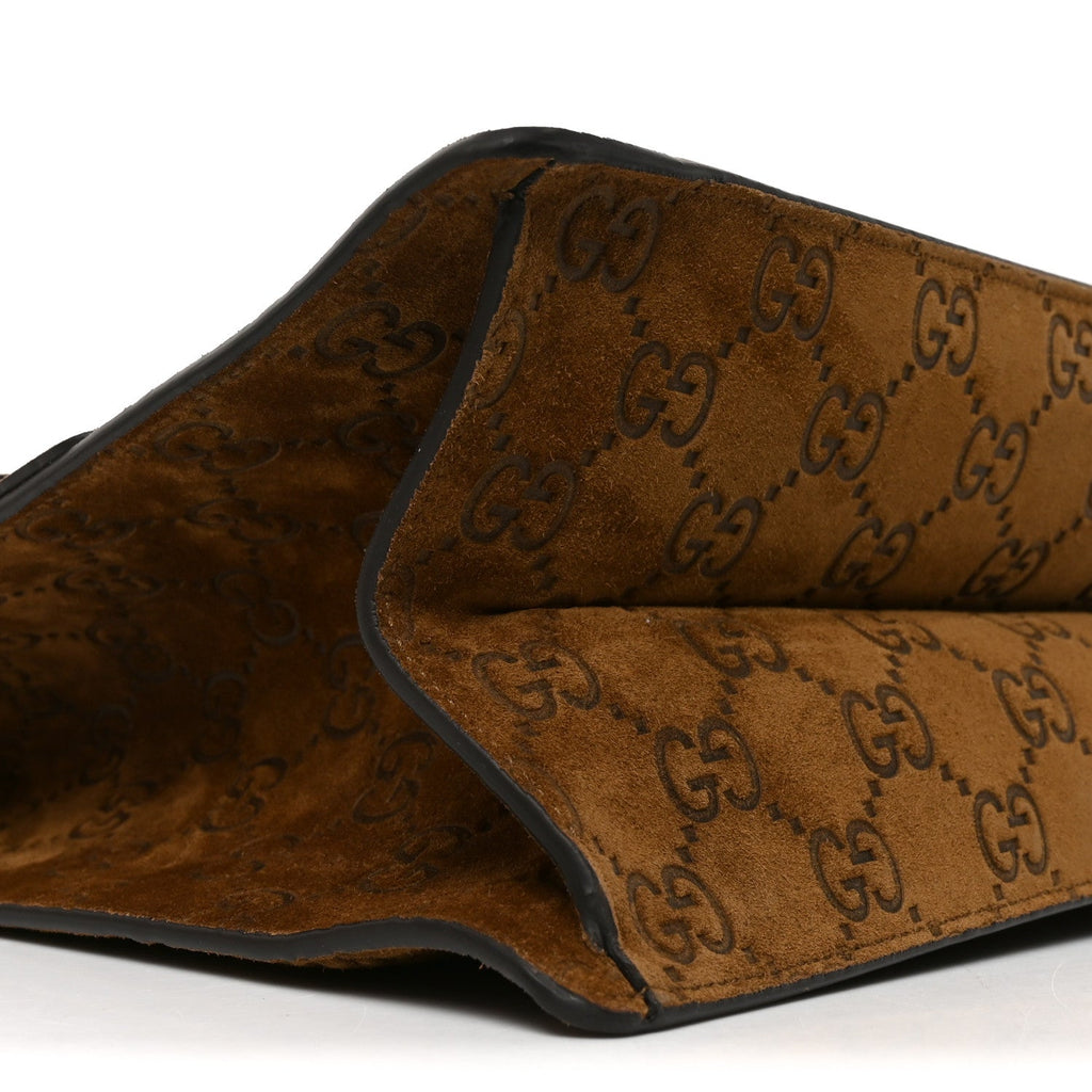 Suede GG Debossed Large Dionysus Shoulder Bag Brown