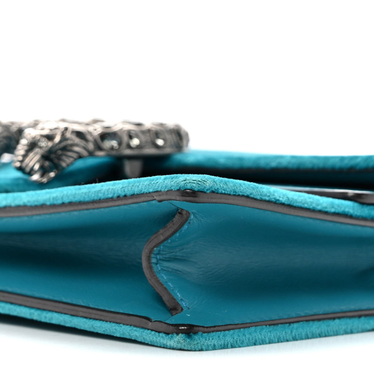 Velvet Super Mini Dionysus Shoulder Bag Pavone Cyan