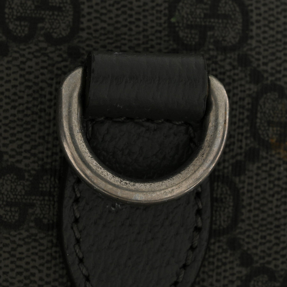 GG Supreme Monogram Textured Dollar Calfskin Large Savoy Duffle Bag Grey Black Graphite Grey