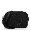 Pebbled Calfskin Small Soho Disco Bag Black
