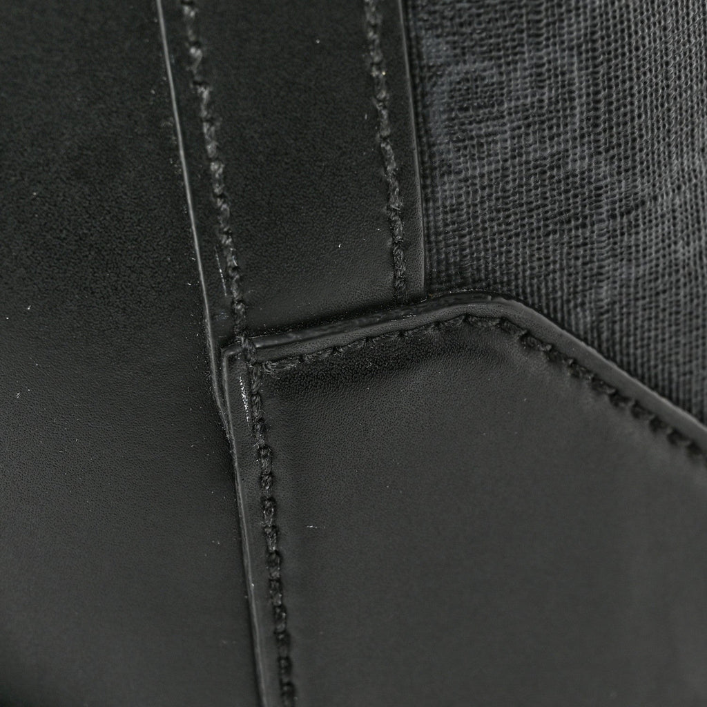 Soft GG Supreme Monogram Appia Calfskin Web Medium Carry On Duffle Bag Black Grey