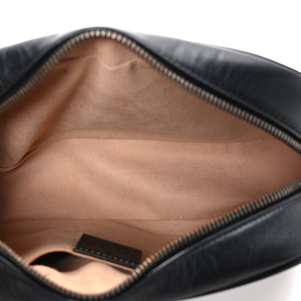 Calfskin Matelasse Small GG Marmont Chain Shoulder Bag Black