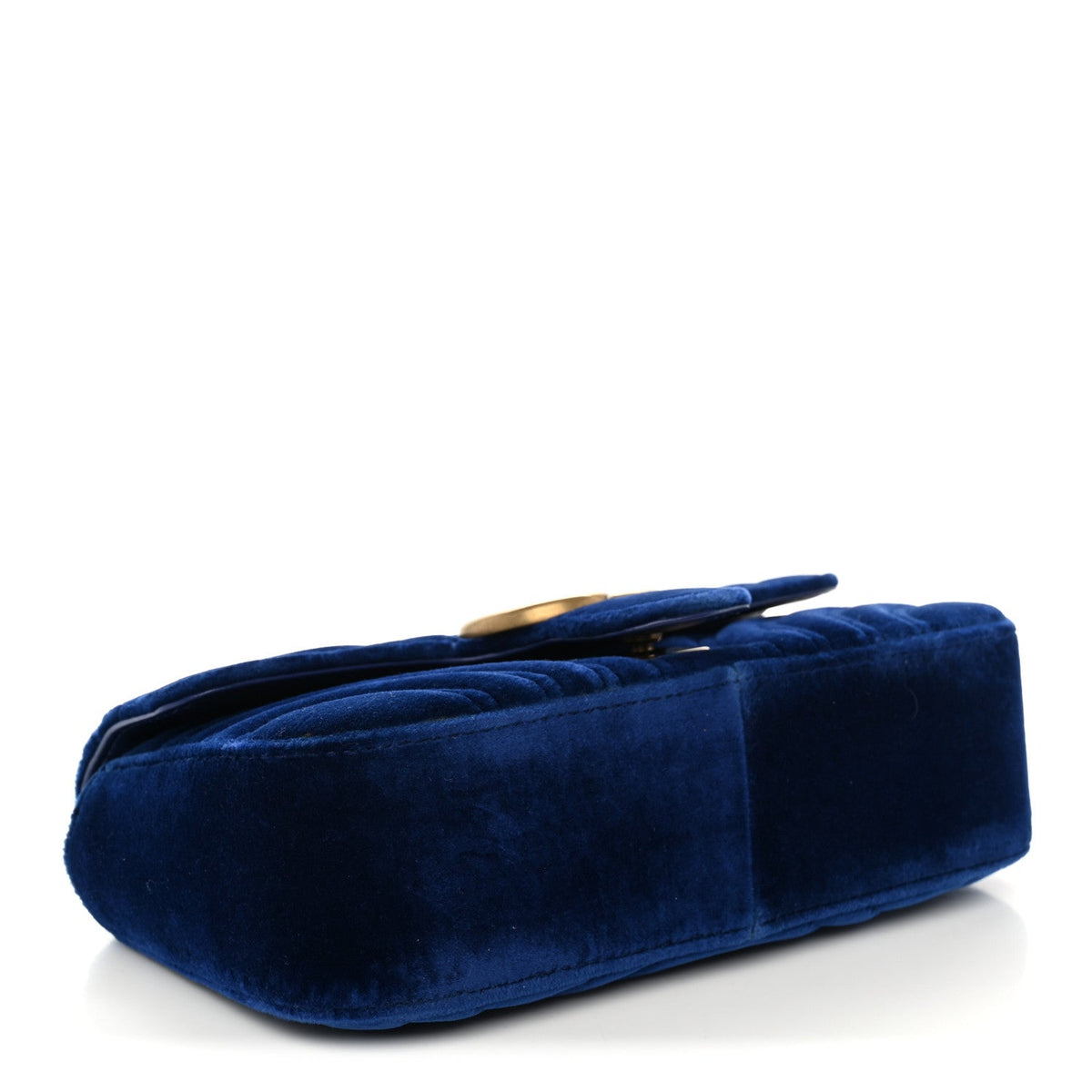 Velvet Matelasse Mini GG Marmont Shoulder Bag Cobalt Blue