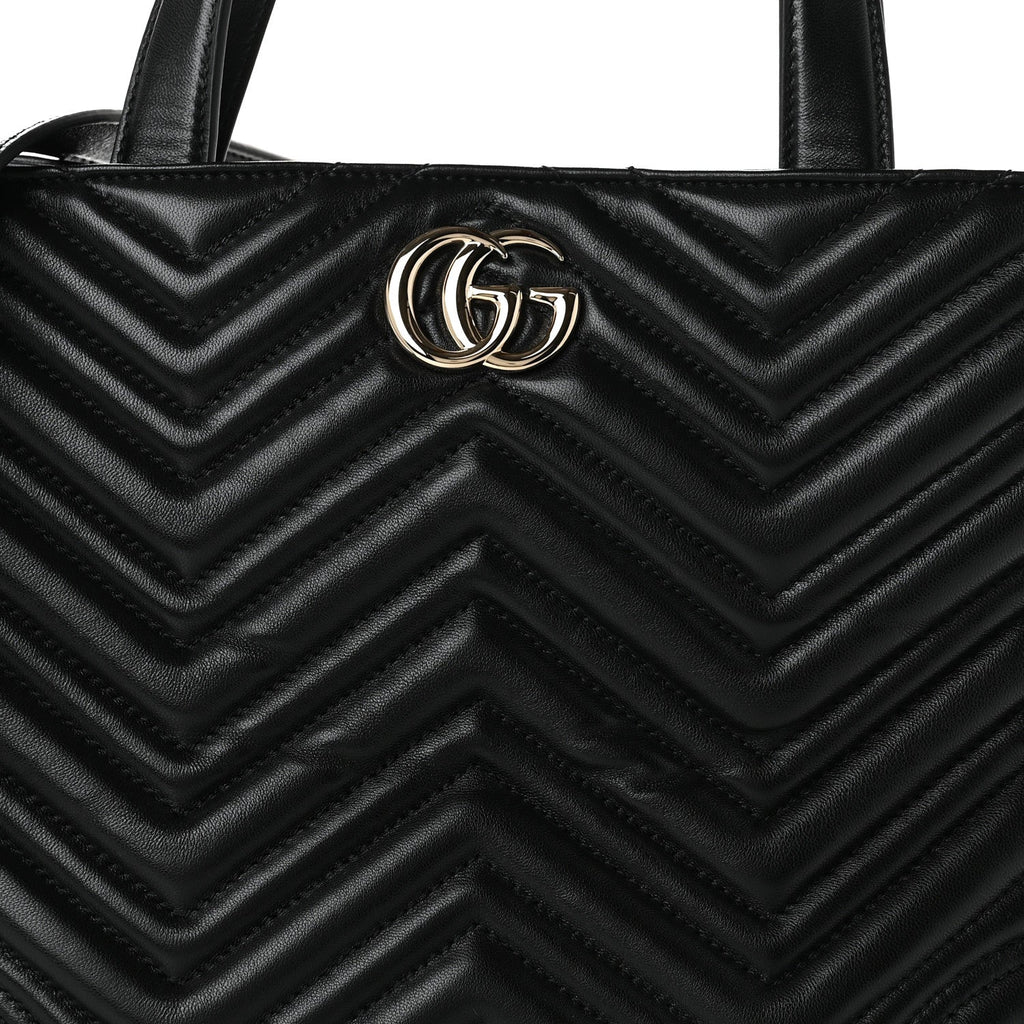Lambskin Matelasse Medium GG Marmont Betty Tote Bag Black