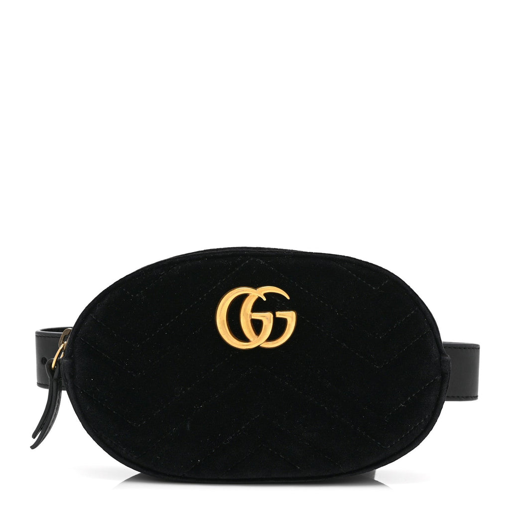 Velvet Matelasse GG Marmont Belt Bag 85 34 Black