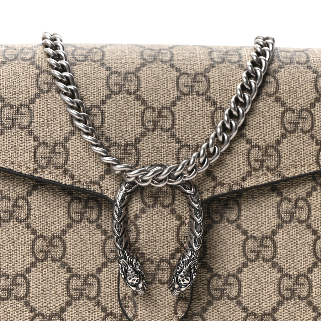 GG Supreme Monogram Mini Dionysus Chain Wallet Beige Taupe