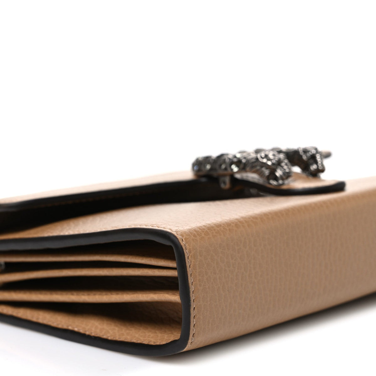 Dollar Calfskin Crystal Mini Dionysus Chain Wallet Natural Tan Black Diamond