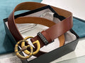 GUCCI Embellished coated-canvas and leather belt 'Brown'