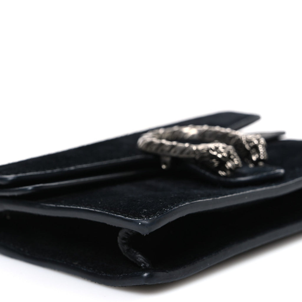Suede Super Mini Dionysus Shoulder Bag Black