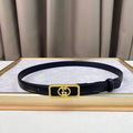 GUCCI Embellished coated-canvas and leather belt 'Black'