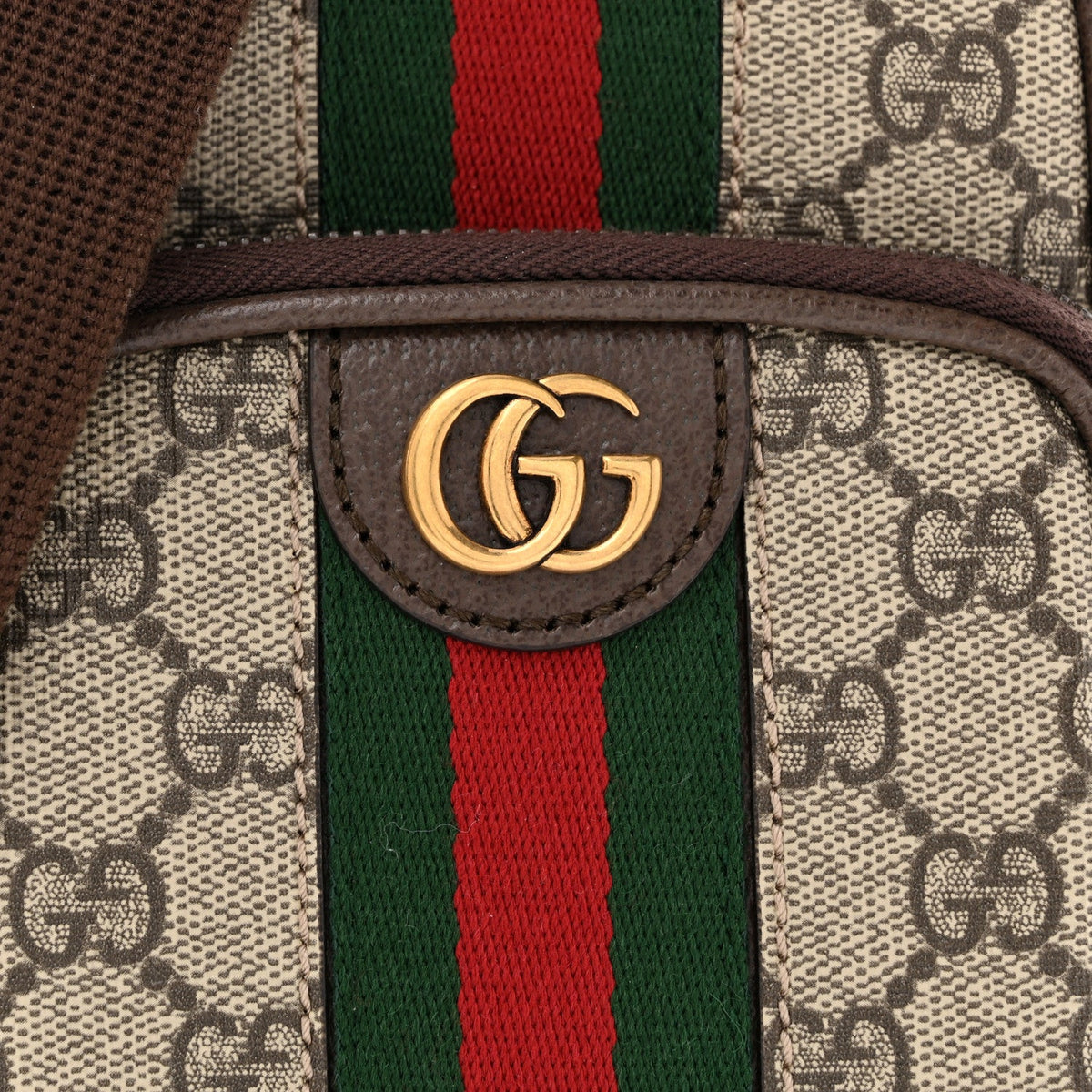 GG Supreme Monogram Web Mini Ophidia Messenger Brown