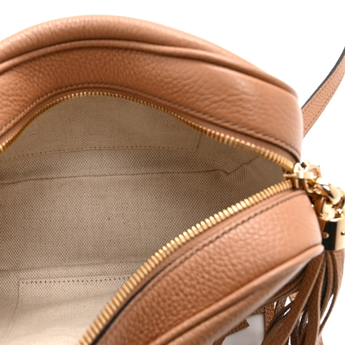 Pebbled Calfskin Small Soho Disco Bag Camelia