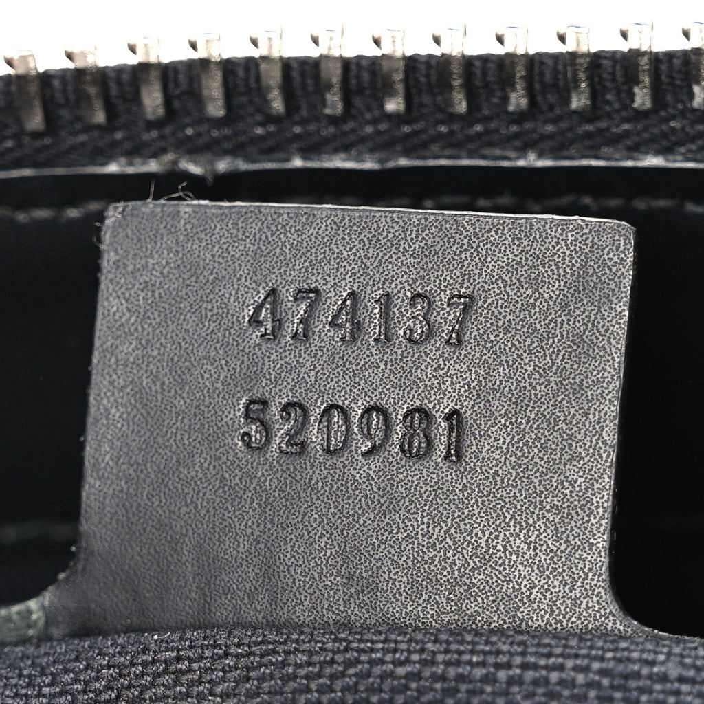 GG Supreme Monogram Appia Calfskin Web Flat Messenger Bag Black Grey