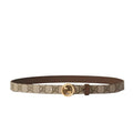 GUCCI Embellished coated-canvas and leather belt