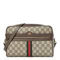 GG Supreme Monogram Web Small Ophidia Shoulder Bag Brown