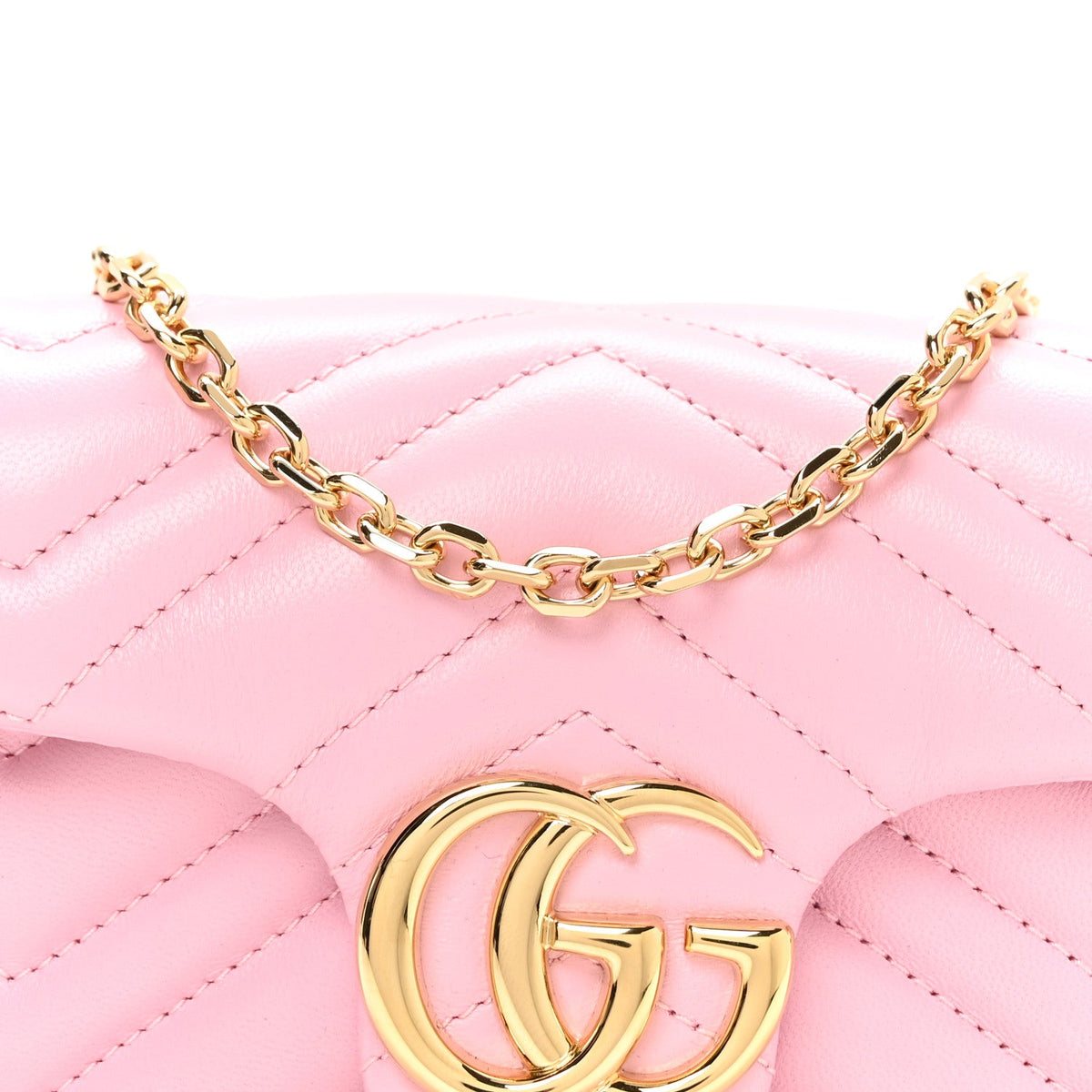 Lambskin Matelasse Mini GG Marmont Shoulder Bag Light Pink